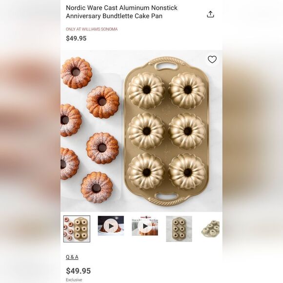 Nordic Ware Cast Aluminum Nonstick 65th Anniversary Bundtlette Cake Pan - Picture 9 of 9